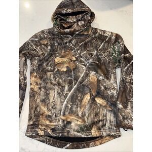 Realtree Youth Camo Hoodie Sweatshirt Size S (6/7) W/ Neck Gaiter Edge Pockets